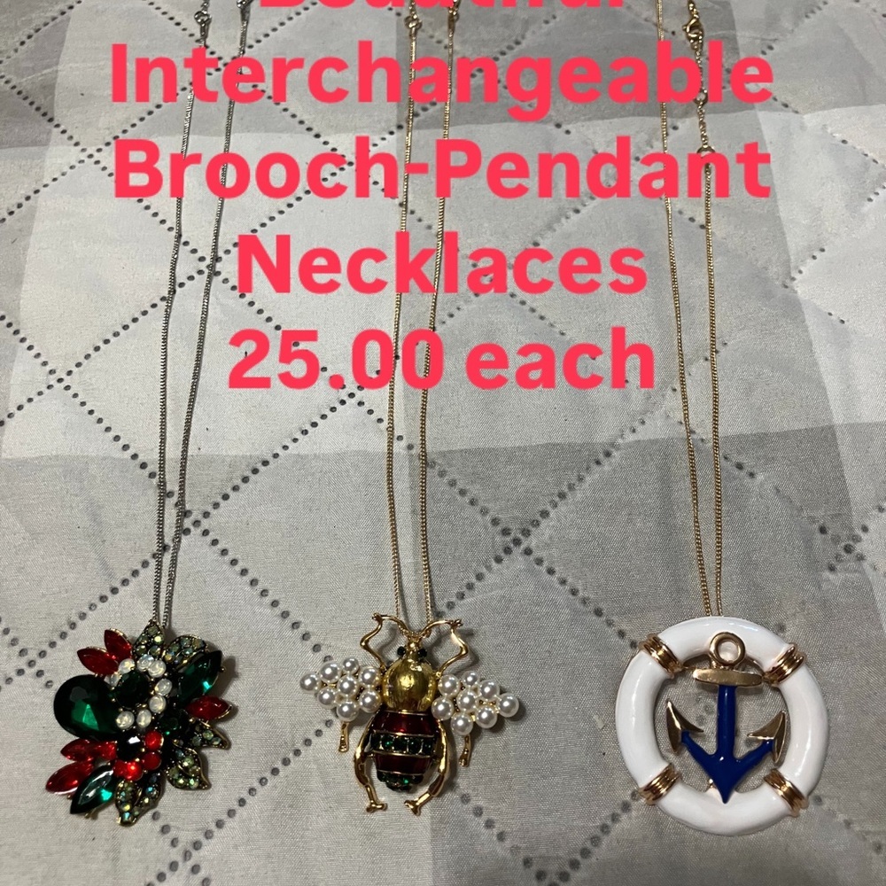 Colorful Brooch-Pendant Necklaces